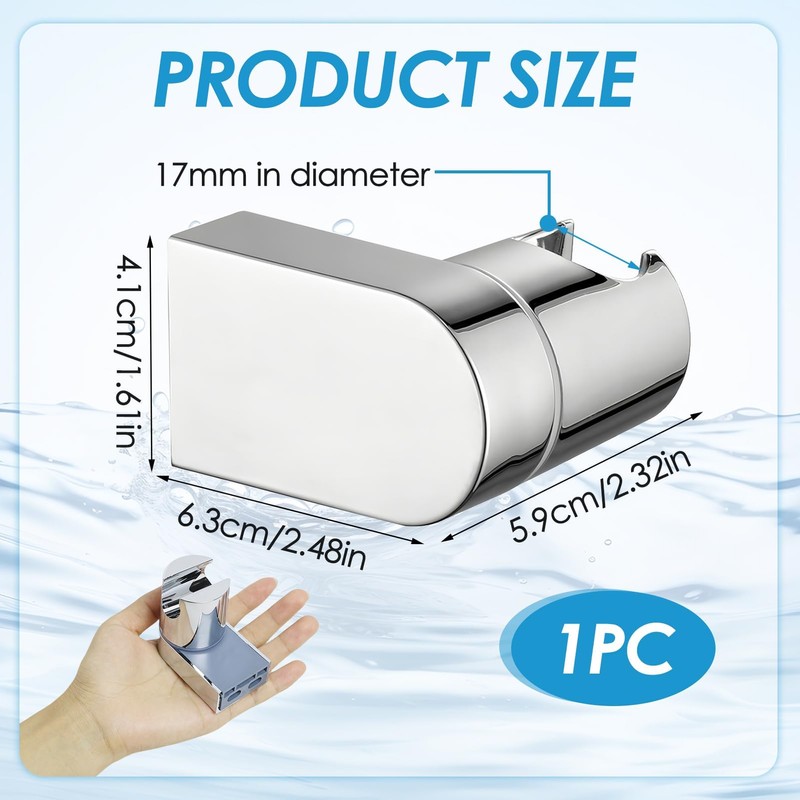 Shower Head Holder Universal 360°Adjustable Angle Chrome Plated Shower Holder