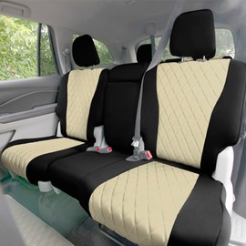 FH Group Custom Fit Seat Covers Compatible with EX-L Touring 2016-2022 EX | Elite | SE 2019-2022, 2nd Row Electric Button Bench Only, Beige Neoprene Seat Covers, Honda Accessories, Seat Covers for SUV