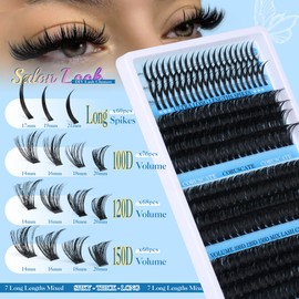 CORUSCATE Lash Clusters with Spikes 100D120D150D Eyelash Clusters Volume Cluster Eyelash Extensions Thick Mega Style Lash Extension DIY Individual Lashes Strip Mink Spiky Cluster Lashes