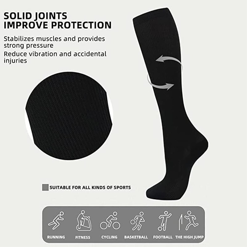 Cheeroyal (2 Pairs) Compression Socks for Men and Women Flight