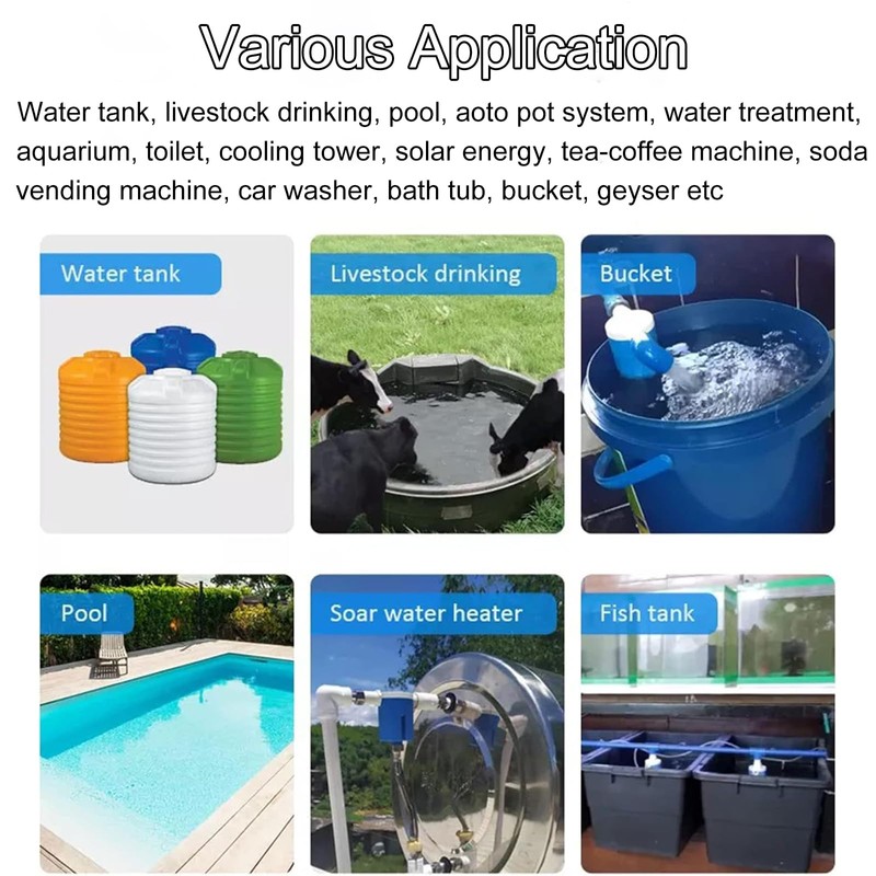 Rarapop 2Pcs 3/4'' Automatic Float Valve Water Level Control Inside