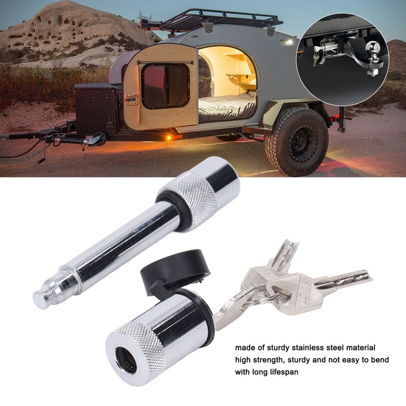 Trailer Hitch Lock 5/8" Pin Tow Stainless Steel Barbell Style