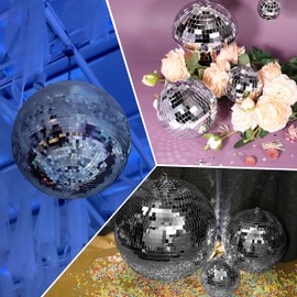 PP OPOUNT 2360 PCS Disco Tiles, 5 x 5 mm Self Adhesive Mirror Tiles, Real Glass Disco Ball Tiles for Crafts, DIY Disco Ball, Photo Frame, Art Collage, Interior Decoration (Silver-Gray)