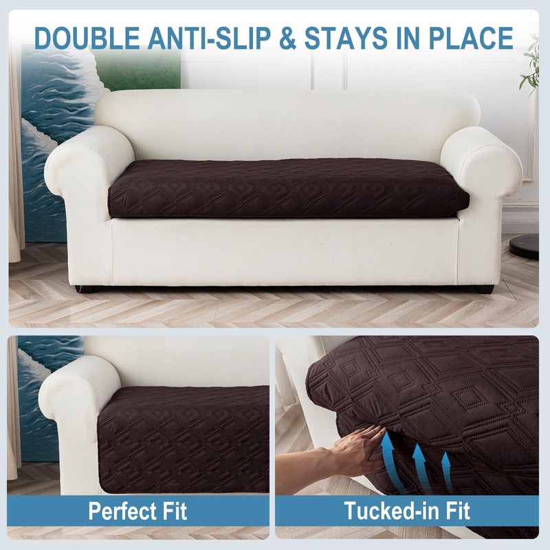 Genina 100% Waterproof Loveseat Couch Cover for 2 Cushion Couch