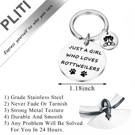 PLITI Rottweilers Gifts For Dog Mom Dog Lover Gifts Just a Girl Who Loves Rottweilers Funny Rottie Dog Lover Gift Rottweiler Mom Gift (Girl loves Rottweilers kyCA)