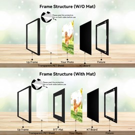 Happy Reunion 8x10 Picture Tiles | Mix Tiles Picture Frames Stick on Wall | Photo Tiles Peel and Stick Picture Frames as Gallery Wall Frame Set (Black - 9 Pcs)