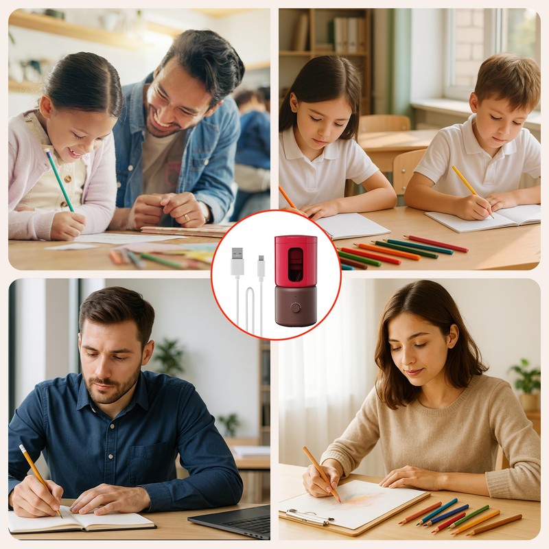 VUSIGN Electric Pencil Sharpener with 5 Adjustable Settings for Artists,