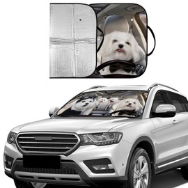 Car Windshield Sun Shade, Wear-Resistant Black Tape, Foldable, Visor Protector for Car Sedan Truck SUV Accessories 57.1" L x 27.6" W