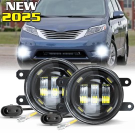 CHUSYYRAY For 2011-2017 Toyota Sienna Clear Lens Front Bumper Fog Light Lamp Pair Assembly