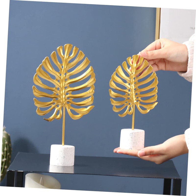 Ipetboom Golden Iron Monstera Leaf Ornament Large Artistic Desktop Decoration