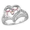 Diamond Solid 925 Sterling Silver Ladies Mom Mother Heart Unique