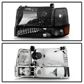 ACANII - For Smoke 1992-1996 Bronco F150 F250 F350 Headlights Bumper Corner Lights Driver + Passenger Side