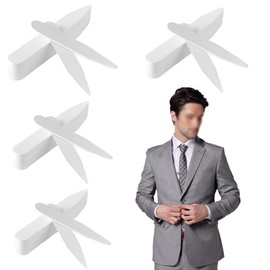 XPEX Pack of 80 Plastic Collar Stays, Shirt Collar Inserts, Shirt Collar Stays, Shirt Collar Stays, Men, 4 Sizes (White)