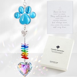 Pet Memorial Gifts for Dogs, Loss of Dog Sympathy Gift, Remembrance Bereavement Condolences Passing Away Blue Crystal Suncatcher