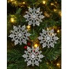 Christmas Concepts Pack of 12-10cm Silver Glitter Snowflake Hanging Decorations