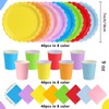 ZblPyro 120pcs Rainbow Party Plates Cups and Napkins for 40