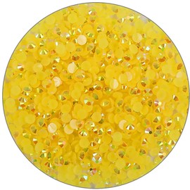 Kdkyy 500 Piezas Ss30 6 Mm Diamantes De Imitación Con Parte Posterior Plana, Cristales Ab Transparentes, Gemas Redondas Para Decoración De Uñas, Manualidades, Ropa, P Naranja Amarillo Ab Acero Inoxid