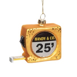 Gallerie II Blown Glass Measuring Tape Ornament Gold