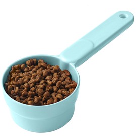 Joyinjojo Dog Food Scoop 1 Cup 1/2 Cup - Melamine Dog Food Measuring Cup, Pet Food Scoop for Dog Cat...Comfortable Long Handle for Easy to Scoop Food, Blue 1 Cup