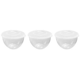 3 Plastic Lidded Pudding Basins 1.3L
