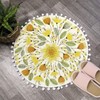 Uphome Fall Round Rug 2’ Circle Cute Bath Mat with
