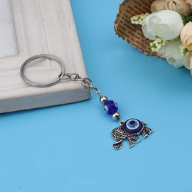 JGFinds Nazars Evil Eye Key Chain Set 3 Pack Turtle, Butterfly and Elephant with Bead for Protection on Keychain - Good Luck Pocket Charm for Women, Spiritual Animal