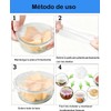 12 Piezas Tapas De Silicona Elásticas Reutilizables, 6 Redondas Y