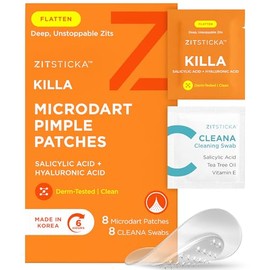 ZitSticka Killa - Parches para espinillas para cara, el parche de espinillas más potente del mundo con microartes de acción rápida, comienza a funcionar en 6 horas para granos profundos y tempranos