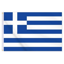 24x36 Inch Greece Flag,Big 2x3 FT Greek Flag,Medium Size Digitial Double-Printed Durable 150D Thick Polyester Decorations with 2 Brass Grommet