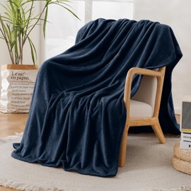Swiftify Ultra Soft Fleece Throw Blanket, Silky Flannel Fuzzy Blanket for All Season, Cozy Lightweight Blanket for Couch, Bed, Sofa, 50" x 60", Navy Blue, Throw
