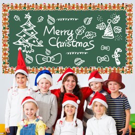 Leezead Christmas Gingerbread Bulletin Board Border, 65.6Ft Christmas Gingerbread Border Cute Gingerbread Man Die-Cut Border Trim for Winter Christmas School Classroom Chalkboard Wall Decor