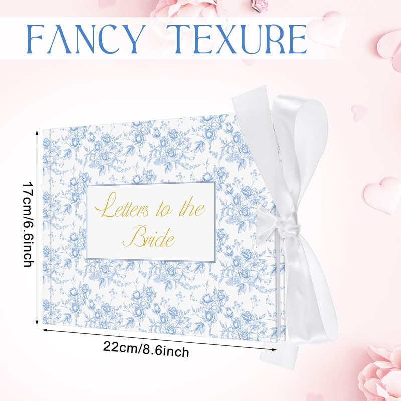 Humyoun Wedding Guest Book Letters to Bride 8.5x7 Inch,Blue,Classic