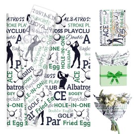 100 Sheets Golf Tissue Paper Gift Wrapping Sports Themed Golf Pattern Tissue Paper for Birthday Wedding Baby Shower DIY Crafts Party Decors