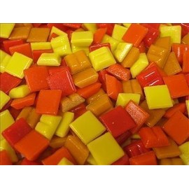 Mosaic Tiles. 10 X 10 X 4mm. The Red Hot Blend. 400 Tile Pack.