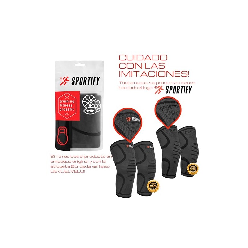 SPORTIFY - 2 Rodilleras de Compresión Ortopedicas para Dolor de