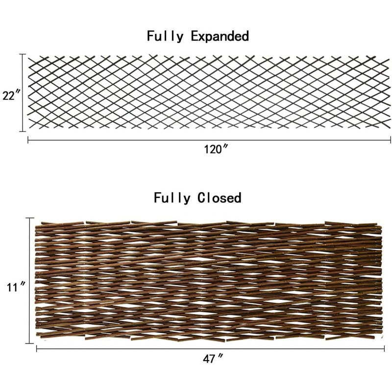 Helprise Expandable Willow Lattice Fence Panel Plant Support Garden Trellis