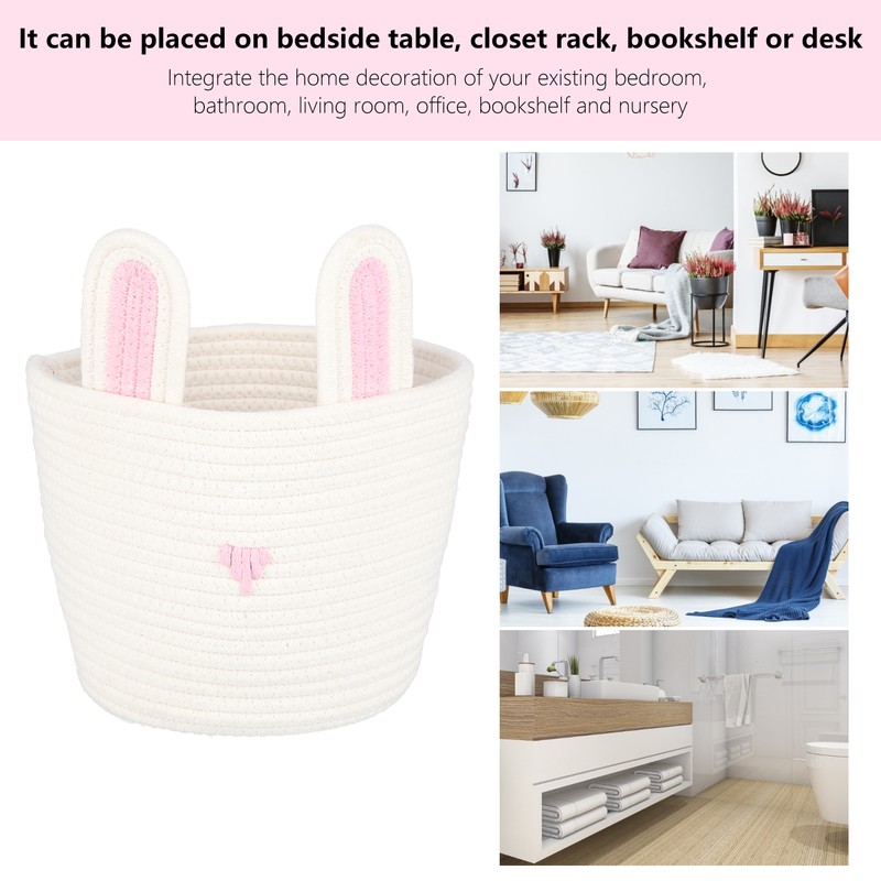 Storage Basket Rugged Lovely Small Bunny Attractive Decorative Home Furnishing