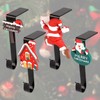 4pcs Christmas Stocking Holders, Santa Claus House Stocking Holders for