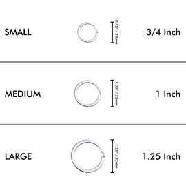 Flat Key Rings Key Chain Metal Split Ring 30pcs (Round 3/4 Inch Diameter), for Home Car Keys Organization, Nickel Plated Silver