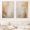 Eeuqiauot Beige and Gold Canvas Wall Art Abstract Gold Painting