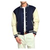 Men's Varsity Jacket Genuine Leather Sleeve and Wool Blend Letterman