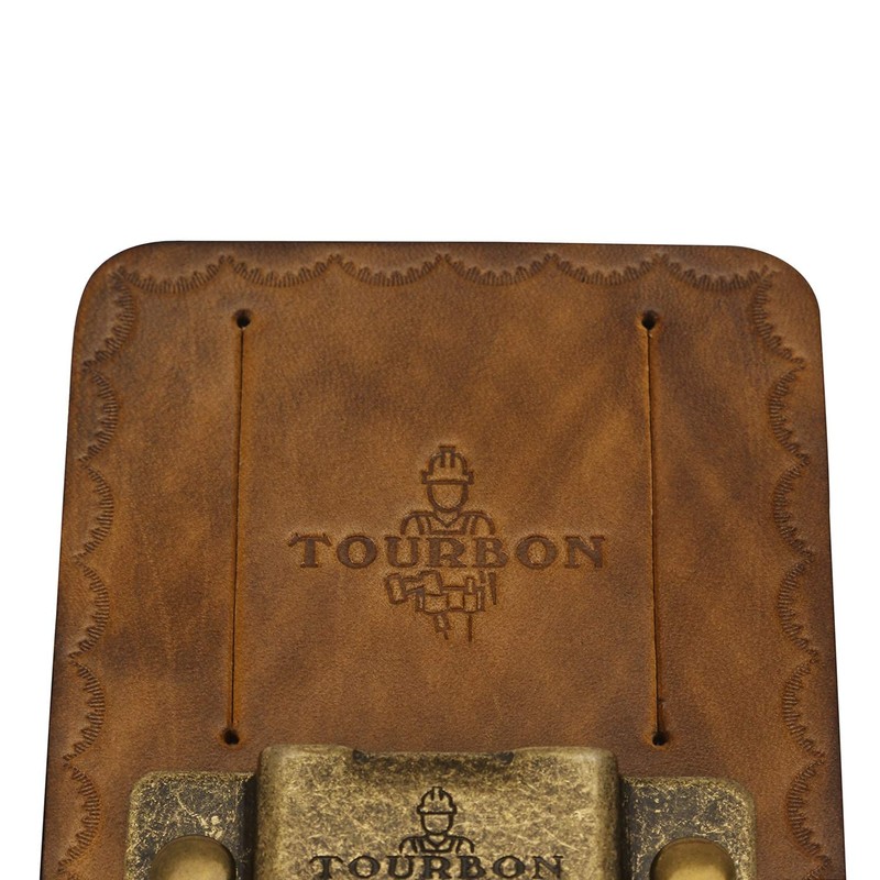 Tourbon Vintage Leather Tape Measure Holder for Belt (Pack of