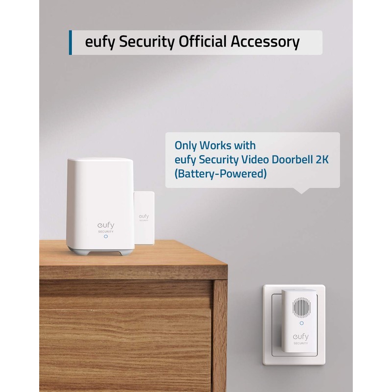eufy Security Video Doorbell Add-on Chime, Requires 2K (Battery Powered)