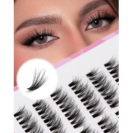 Jiocolor Lash Clusters Wispy Individual Lashes Natural Lashes Clusters 7 Pairs DIY Mink Cluster Eyelash Extensions Fluffy D Curl Eyelash Clusters by JIOCOLOR