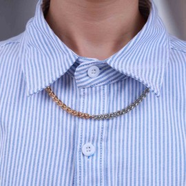 Wendalern Silver Wheat Chain Necklace Two-Tone Square Box Link Chain Necklace Dainty Italian Franco Chain Choker Necklace Hip Hop Jewellery for Women and Men