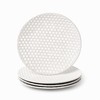 FOBENTA Ceramic Dinner Plates Set of 4,Lena Porcelain Dinner Plates,Embossment