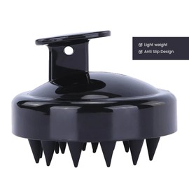Aayuleubeda Badi Care ABC Hair Scalp Massager Shampoo Brush with Soft Silicone Bristles for Anti-Dandruff, Hair Massager, All Hair Types, for Men and Women. Black (Pack of 1)