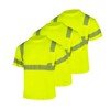 FONIRRA 3 PACK Hi Vis Safety T Shirts with Pocket ANSI Class 2 Reflective Construction Work Shirts for Men Short Sleeve