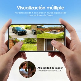 5g Cámara De Seguridad Wifi De 360° Visión Nocturna Alarma Blanco
