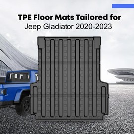 AOMSAZTO Truck Bed Mat for 2020-2024 Jeep Gladiator JT All Weather Protection Anti-Slip TPE Trunk Bed Liner for 2020 2021 2022 2023 2024 Jeep Gladiator Accessories